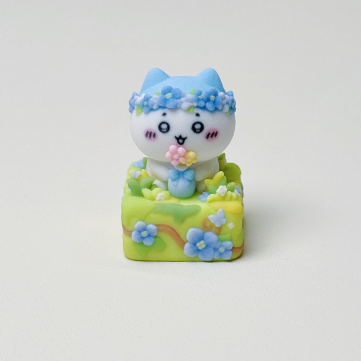 Flower Meadow Chiikawa Artisan Keycap Set | Cute Garden Animal Keycaps | Full-Color 3D Printed | Cherry MX Compatible