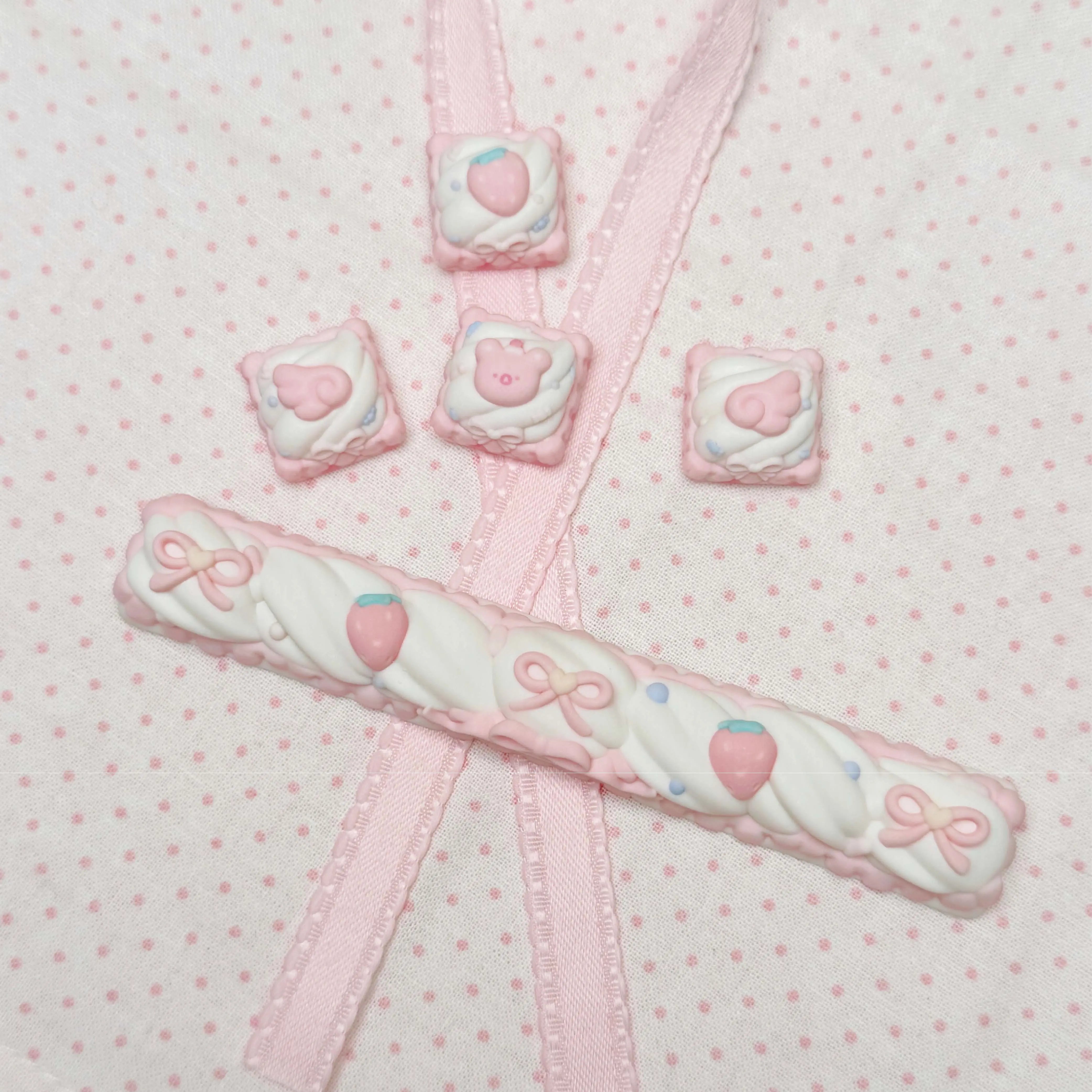 Strawberry Cream Delight Series - Artisan Keycap Set | Oai Studio
