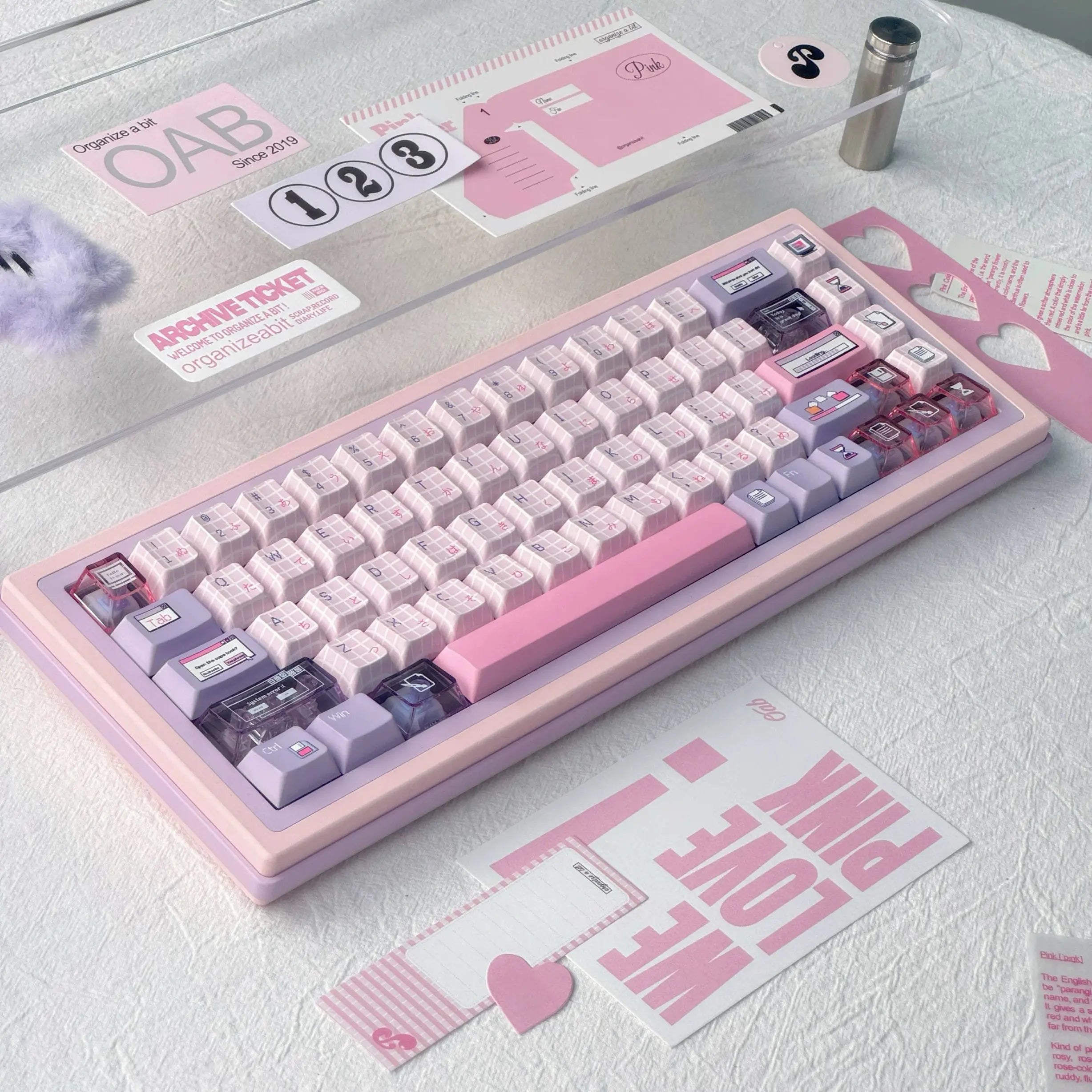 Sugar Rush "Retro-OS" PBT Keycap Set — Pastel Dye-Sublimation | Oai Studio