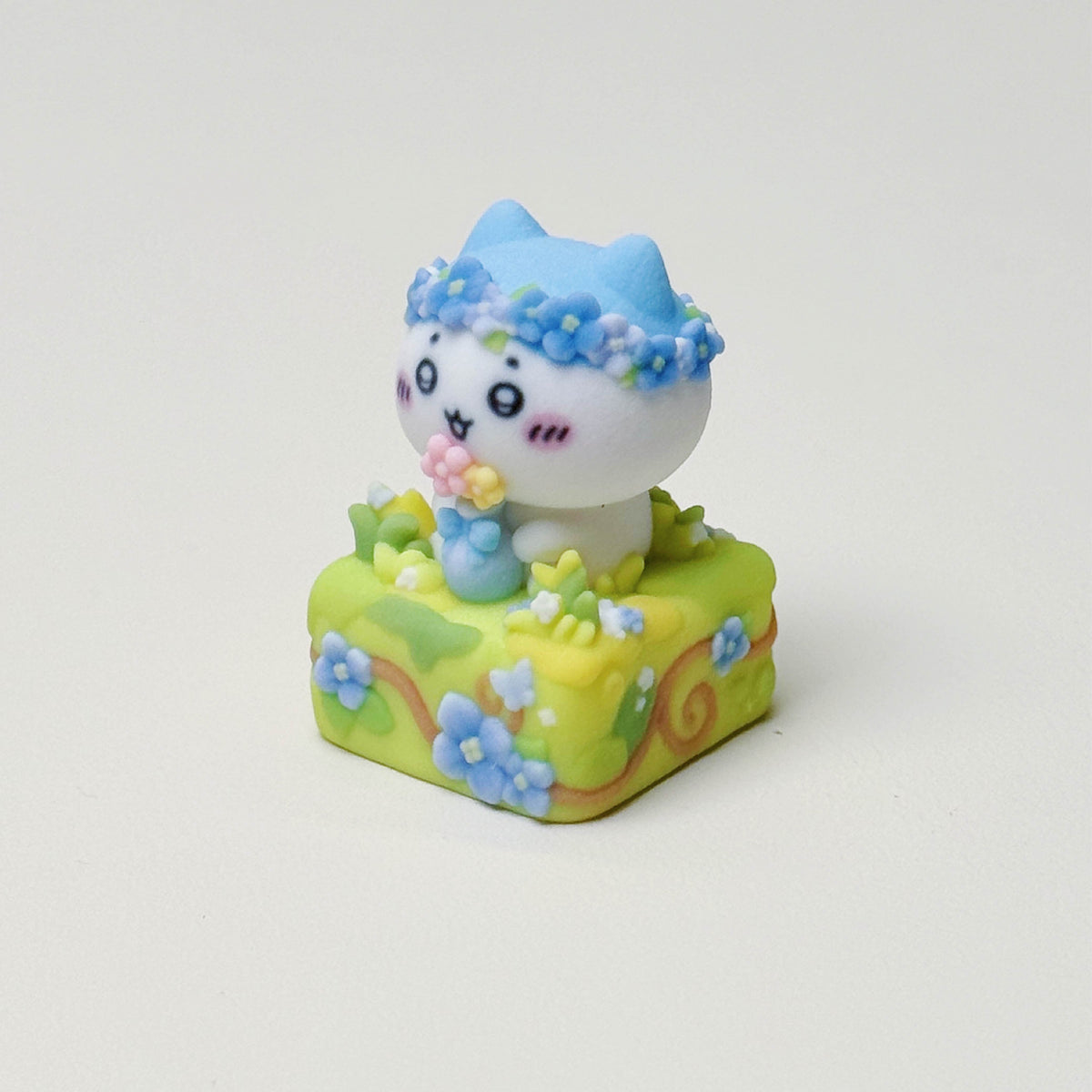 Flower Meadow Chiikawa Artisan Keycap Set | Cute Garden Animal Keycaps | Full-Color 3D Printed | Cherry MX Compatible