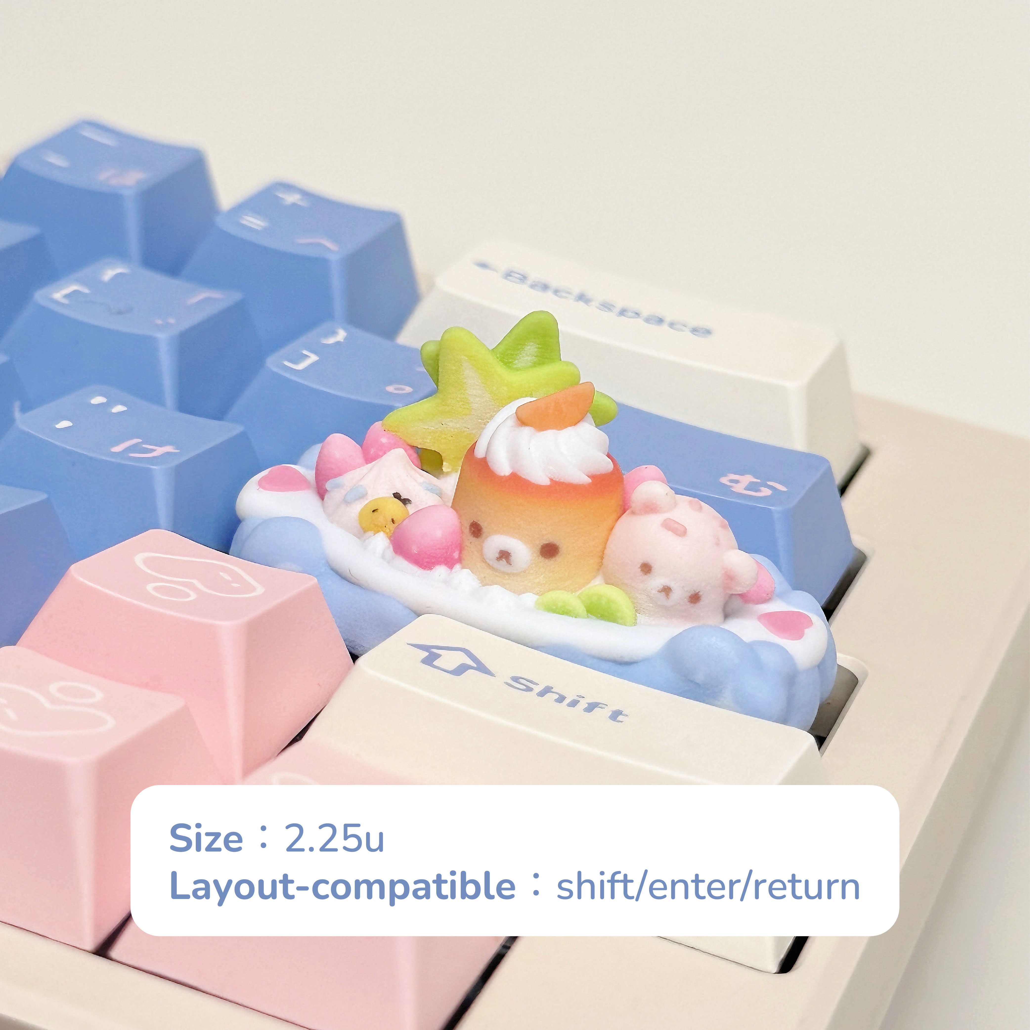 sea_salt_pudding_boat_cream_bear_keycap_on_keyboard